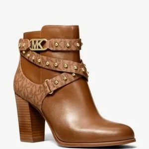 Michael Kors Kincaid Leather and Studded Ankle Boot